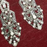 Art Deco Inspired Silver Plated Crystal Drop Earrings