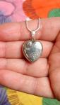 Victorian Sterling Silver Heart Locket Necklace