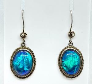 1920s Sterling Silver Morpho Butterfly Earrings
