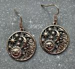 Celestial Sun, Moon & Stars Earrings in Gold