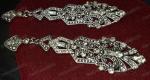 Art Deco Inspired Silver Plated Crystal Drop Earrings