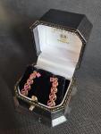 Vintage Gold Ruby Drop Earrings with Butterfly Closure
