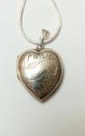Victorian Sterling Silver Heart Locket Necklace
