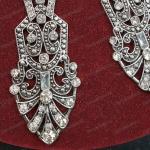 Art Deco Inspired Silver Plated Crystal Drop Earrings
