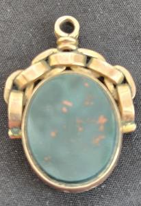 Antique 9 Carat Gold Bloodstone Sardonyx Fob