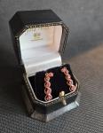 Vintage Gold Ruby Drop Earrings with Butterfly Closure