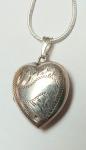 Victorian Sterling Silver Heart Locket Necklace