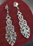 Art Deco Inspired Silver Plated Crystal Drop Earrings