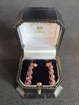Vintage Gold Ruby Drop Earrings with Butterfly Closure