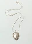 Victorian Sterling Silver Heart Locket Necklace