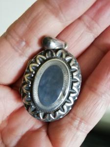 Vintage Silver Oval Locket Necklace