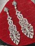 Art Deco Inspired Silver Plated Crystal Drop Earrings