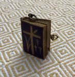 Vintage Blue Enamel Bible Book Locket Charm