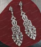 Art Deco Inspired Silver Plated Crystal Drop Earrings