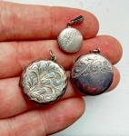 Victorian Round Sterling Silver Locket Pendant