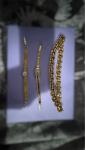 Golden Themed Vintage Jewellery Set with 2 Watches