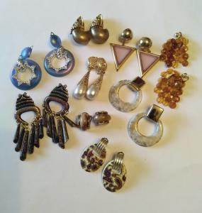 Vintage 80's Dangle Clip-On Earrings Lot