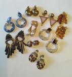 Vintage 80's Dangle Clip-On Earrings Lot