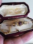 Victorian 9ct Gold Brooch with Amethyst and Pearls