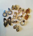 Vintage 80's Dangle Clip-On Earrings Lot