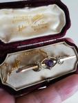 Victorian 9ct Gold Brooch with Amethyst and Pearls