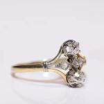 Art Deco Diamond Engagement Ring in 14k White Gold