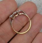 Vintage 18ct Gold Old Cut Diamond Trilogy Ring