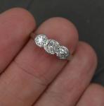 Vintage 18ct Gold Old Cut Diamond Trilogy Ring