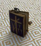 Vintage Blue Enamel Bible Book Locket Charm