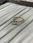 Antique Rolled Gold Three Stone Rhinestone Ring