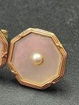 Art Deco 9ct Gold Enamel Pearl Stud Earrings