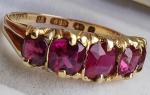 Victorian 15Ct Gold Garnet Engagement Ring Size P