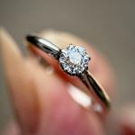 Art Deco Platinum Old Cut Diamond Engagement Ring
