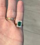 1950s Art Deco Emerald Engagement Ring in 18K Gold