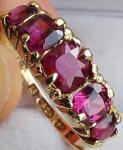 Victorian 15Ct Gold Garnet Engagement Ring Size P