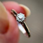 Art Deco Platinum Old Cut Diamond Engagement Ring