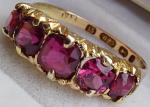 Victorian 15Ct Gold Garnet Engagement Ring Size P