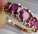 Victorian 15Ct Gold Garnet Engagement Ring Size P