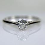 Art Deco Platinum Old Cut Diamond Engagement Ring