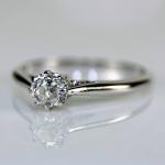 Art Deco Platinum Old Cut Diamond Engagement Ring