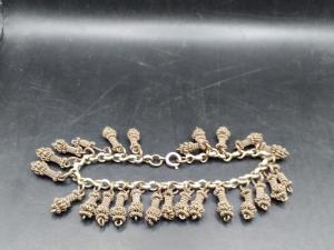 Victorian Era White Metal Tassel Bracelet