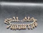 Victorian Era White Metal Tassel Bracelet