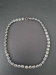 1920s Art Deco Platinum Necklace with Glass Stone