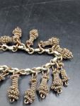 Victorian Era White Metal Tassel Bracelet