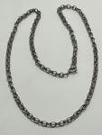 Victorian Sterling Silver Ridged Belcher Chain Necklace
