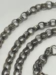 Victorian Sterling Silver Ridged Belcher Chain Necklace