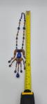 Czech Lapis Rhinestone Filigree Antique Necklace