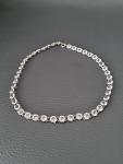 1920s Art Deco Platinum Necklace with Glass Stone
