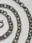 Victorian Sterling Silver Ridged Belcher Chain Necklace