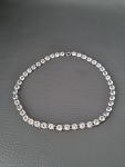 1920s Art Deco Platinum Necklace with Glass Stone